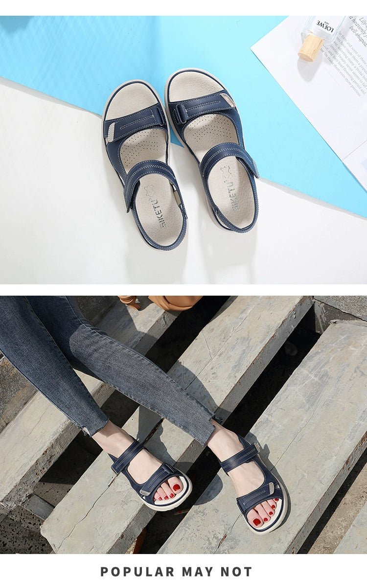One-Strap Comfortable Sports Velcro Mid-Heel Lightweight Sandals