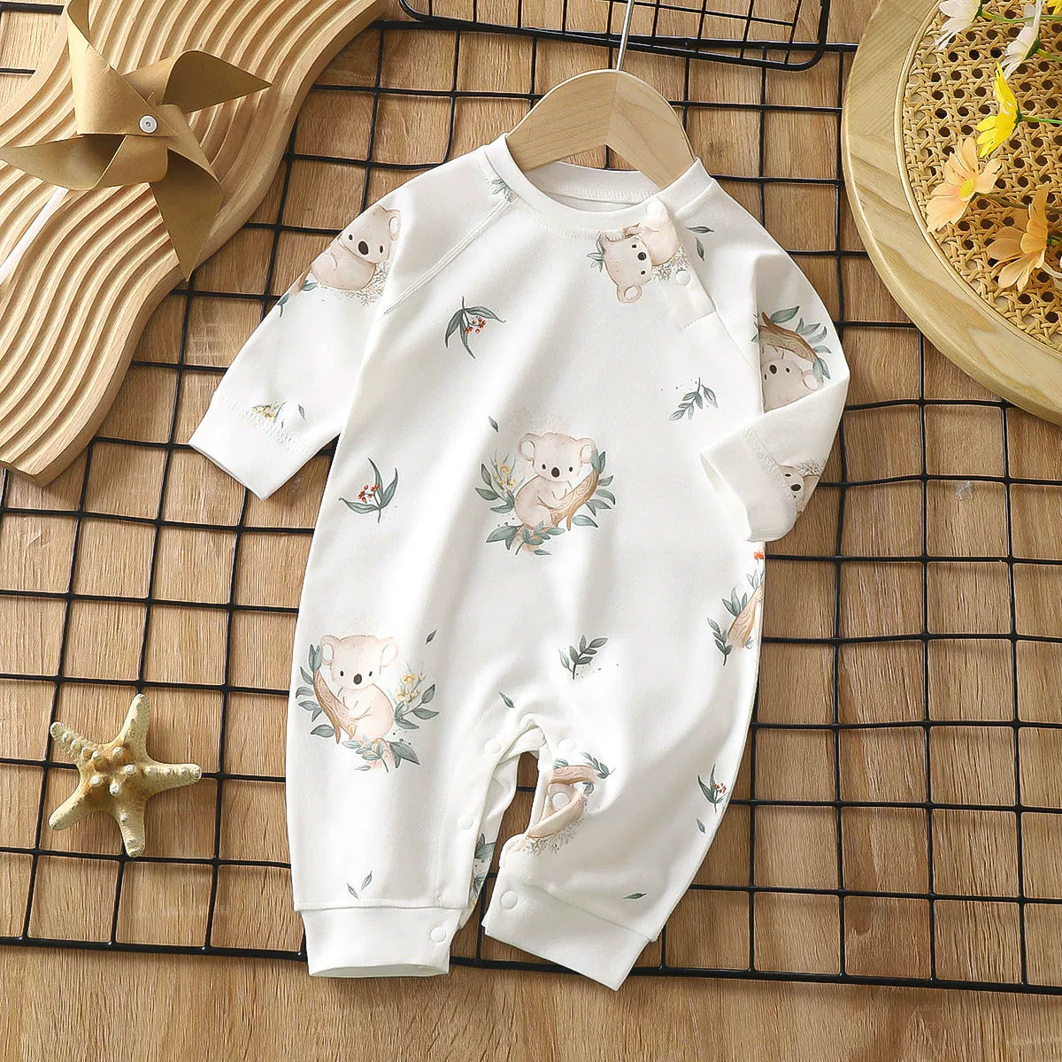 Newborn Baby Spring Autumn Pure Cotton Long Sleeves Jumpsuit Romper