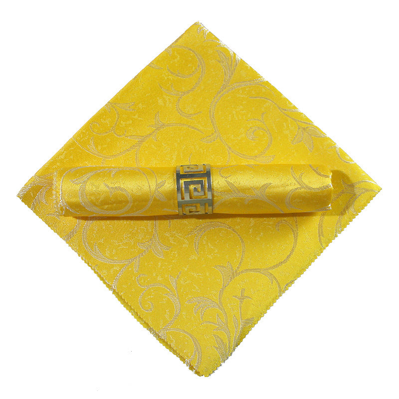 10-Piece High-End Jacquard Napkin Cloth and Rings Home Restaurant Banquet Napkin Cloth 48 * 48cm