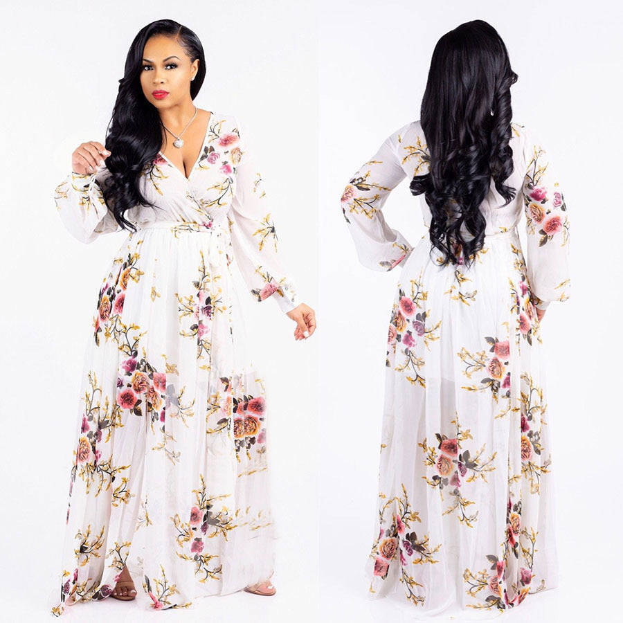 Printed Fashion Floral Beach Dress Fashion Print Fashion Floral Beach Dress