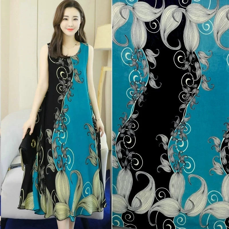 Silk Synthetic Cotton Rayon Cloth Mulberry Summer Loungewear Pajamas Dress