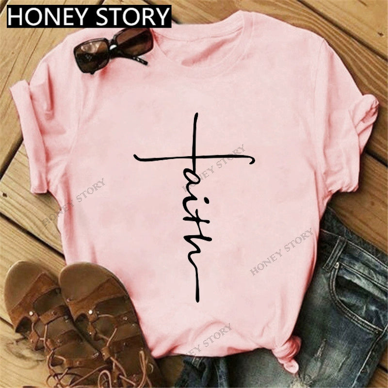 Short Sleeve T-Shirts Round Neck Cartoon Printing Comfortable