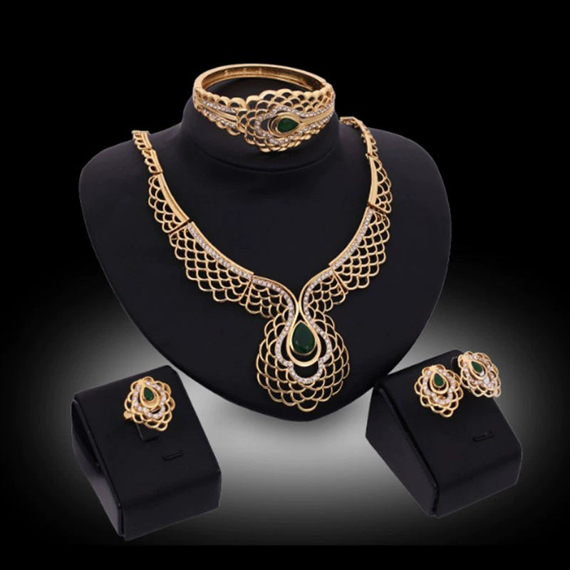 Fashion Inlaid Jewel Rhinestone Clavicle Chain Women's Banquet Earrings