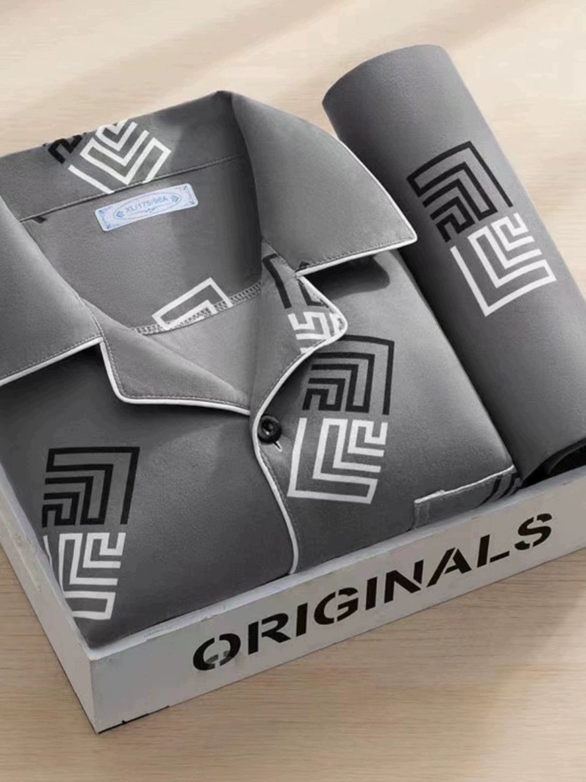 Men's Pajamas Cotton Long sleeve Trousers Two-piece Set