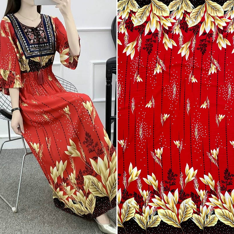 Silk Synthetic Cotton Rayon Cloth Mulberry Summer Loungewear Pajamas Dress