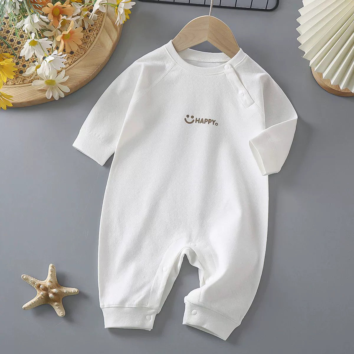 Newborn Baby Spring Autumn Pure Cotton Long Sleeves Jumpsuit Romper