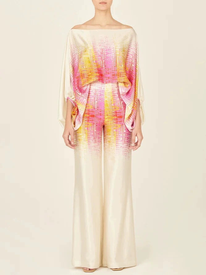 Women's Loose and Irregular off-Neck Wide Leg Pants