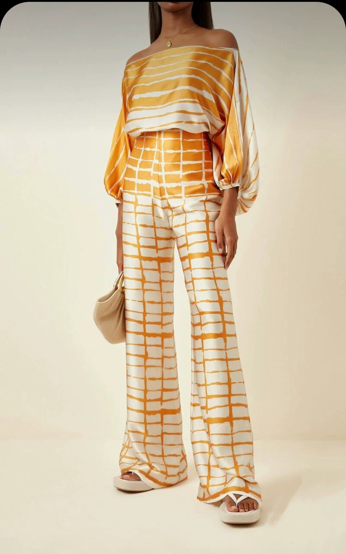 Women's Loose and Irregular off-Neck Wide Leg Pants