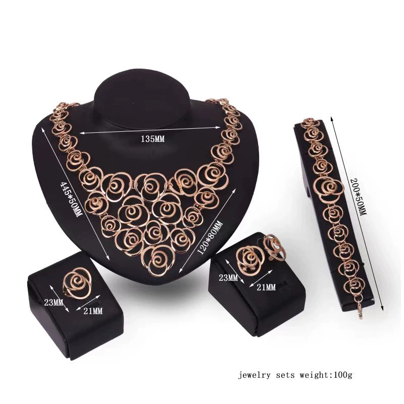 Fashion Inlaid Jewel Rhinestone Clavicle Chain Women's Banquet Earrings