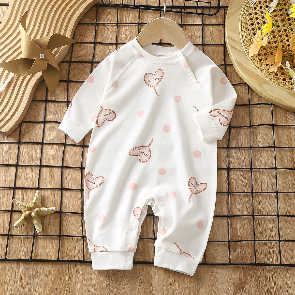 Newborn Baby Spring Autumn Pure Cotton Long Sleeves Jumpsuit Romper