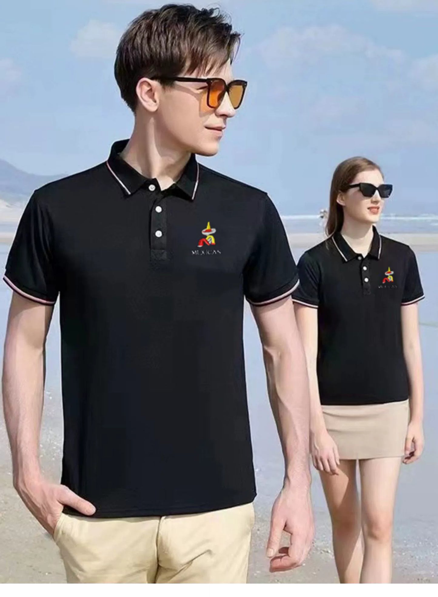 Men/Women Shirt Short-Sleeved and Long-Sleeved Casual Polo T-shirts