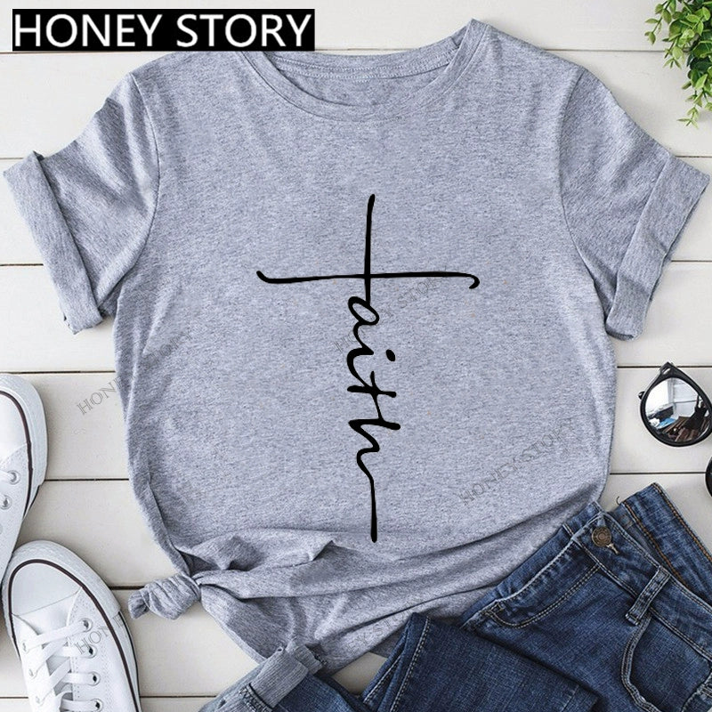 T-Shirts Short Sleeves Round Neck Cartoon Printing Comfortable