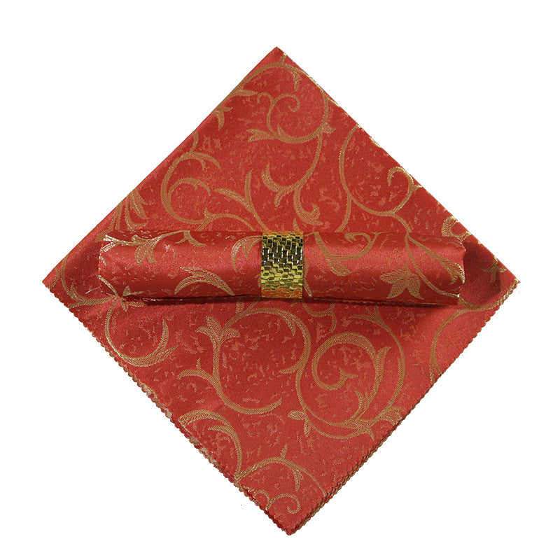 10-Piece High-End Jacquard Napkin Cloth and Rings Home Restaurant Banquet Napkin Cloth 48 * 48cm