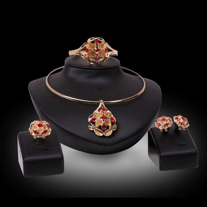 Fashion Inlaid Jewel Rhinestone Clavicle Chain Women's Banquet Earrings