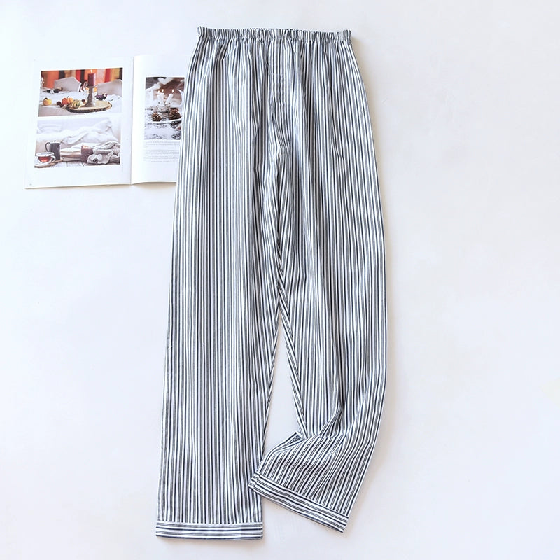 Men Pure Cotton Spring and Summer Pajama Pants