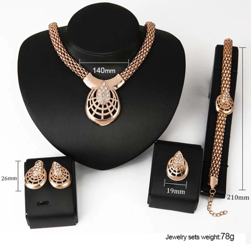 Fashion Inlaid Jewel Rhinestone Clavicle Chain Women's Banquet Earrings