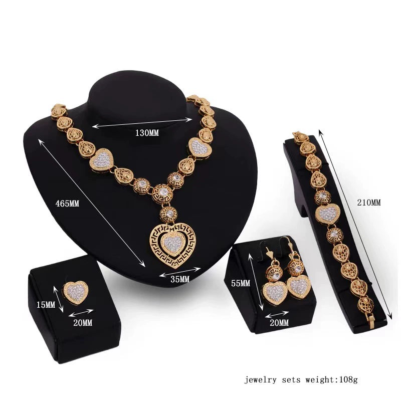 Fashion Inlaid Jewel Rhinestone Clavicle Chain Women's Banquet Earrings