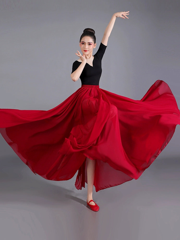 720-Degree Large Hem Half-Length Yarn Dance Skirt