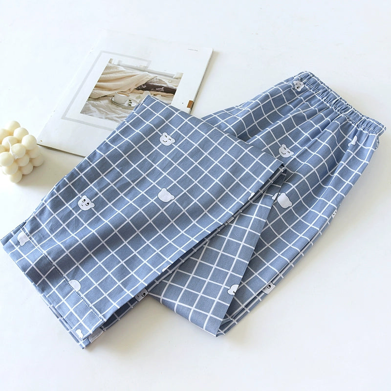 Men Pure Cotton Spring and Summer Pajama Pants