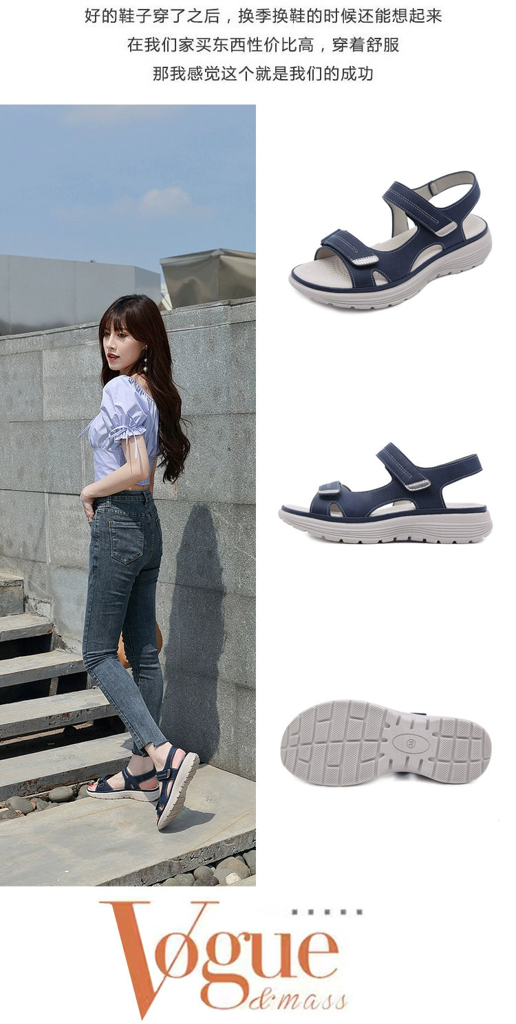 One-Strap Comfortable Sports Velcro Mid-Heel Lightweight Sandals