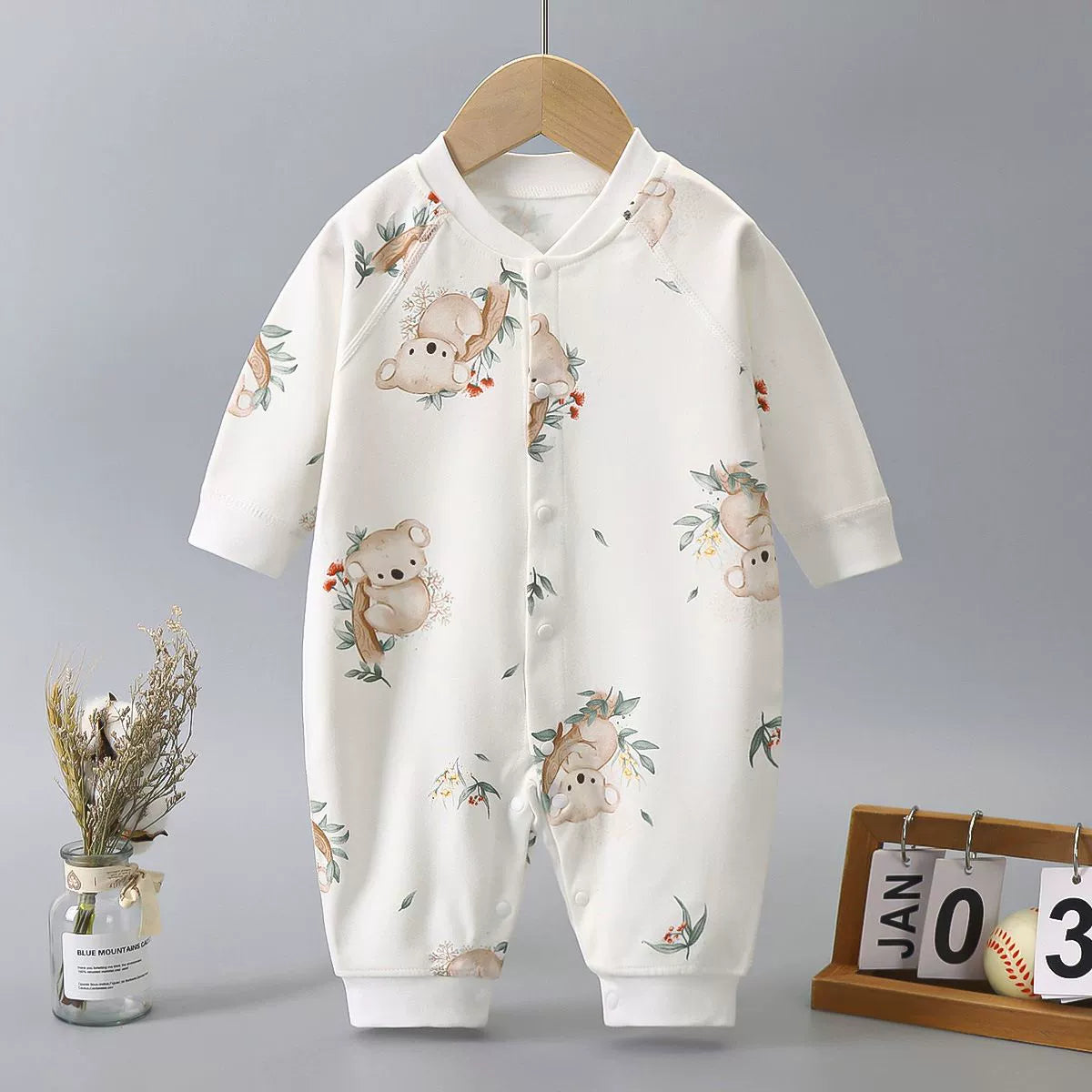 Newborn Baby Spring Autumn Pure Cotton Long Sleeves Jumpsuit Romper