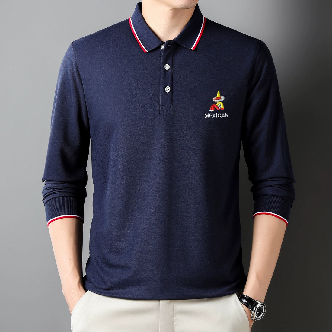 Men/Women Shirt Short-Sleeved and Long-Sleeved Casual Polo T-shirts