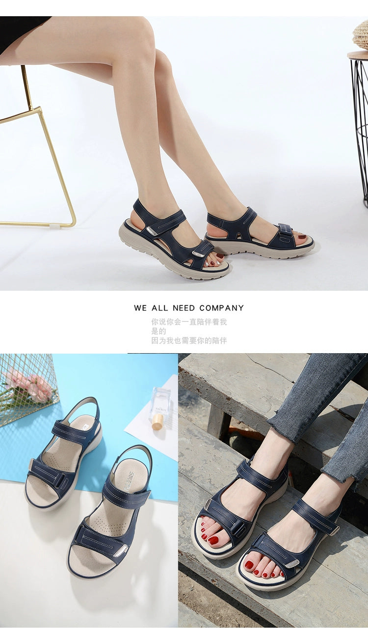 One-Strap Comfortable Sports Velcro Mid-Heel Lightweight Sandals