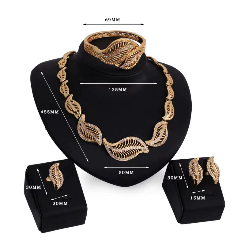 Fashion Inlaid Jewel Rhinestone Clavicle Chain Women's Banquet Earrings