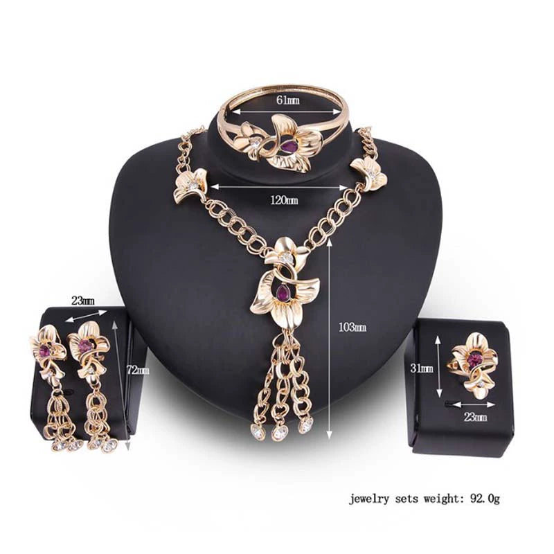Fashion Inlaid Jewel Rhinestone Clavicle Chain Women's Banquet Earrings
