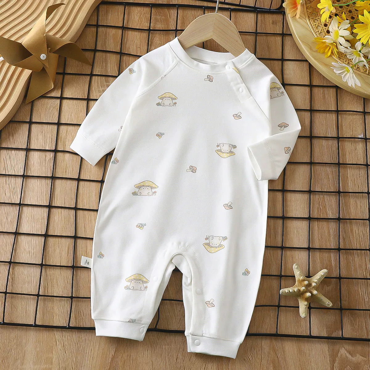 Newborn Baby Spring Autumn Pure Cotton Long Sleeves Jumpsuit Romper