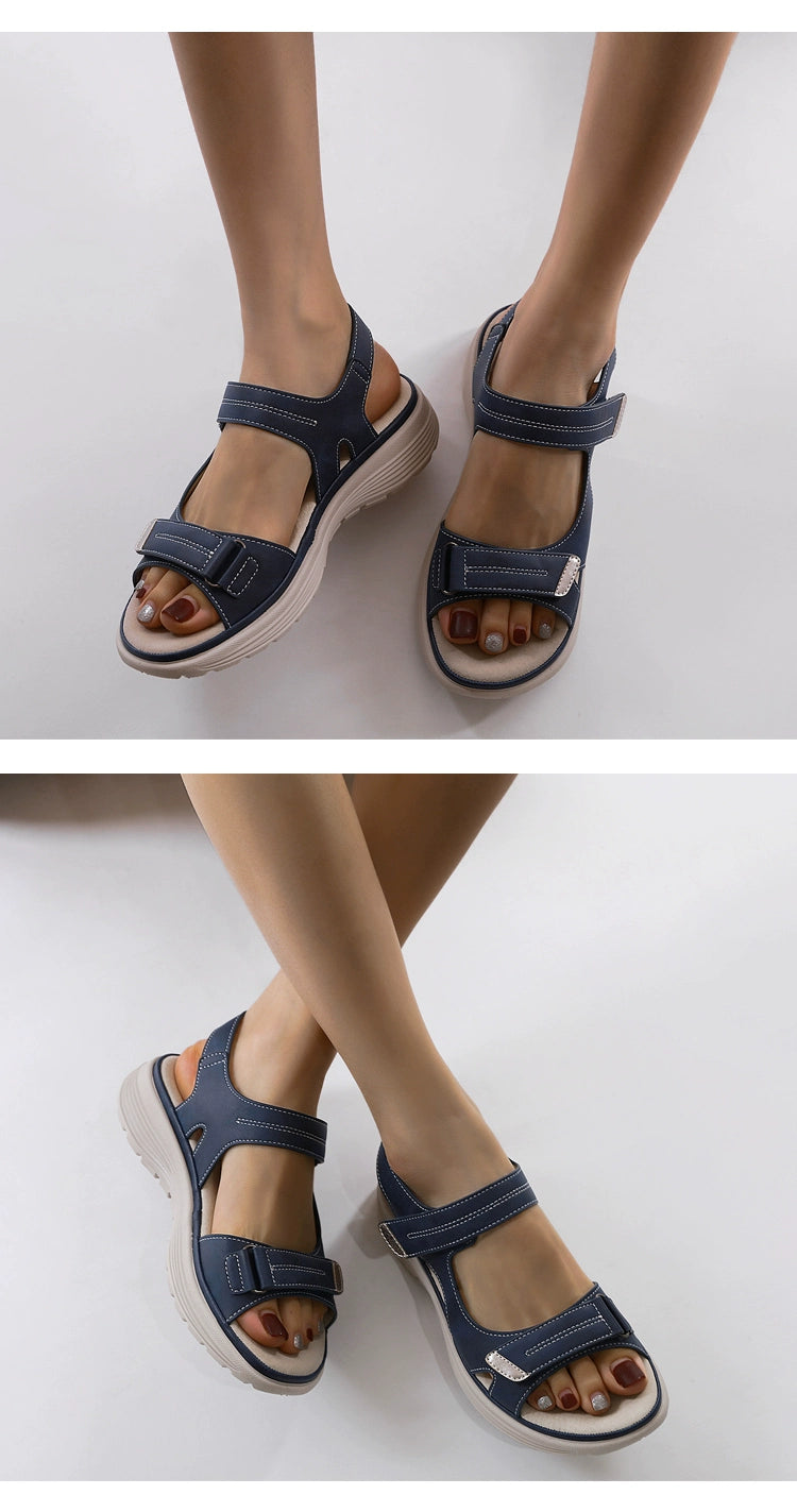 One-Strap Comfortable Sports Velcro Mid-Heel Lightweight Sandals