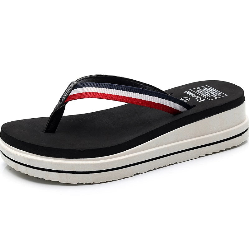 Outdoors Waterproof Beach Wedge Flip-Flops Thick Bottom