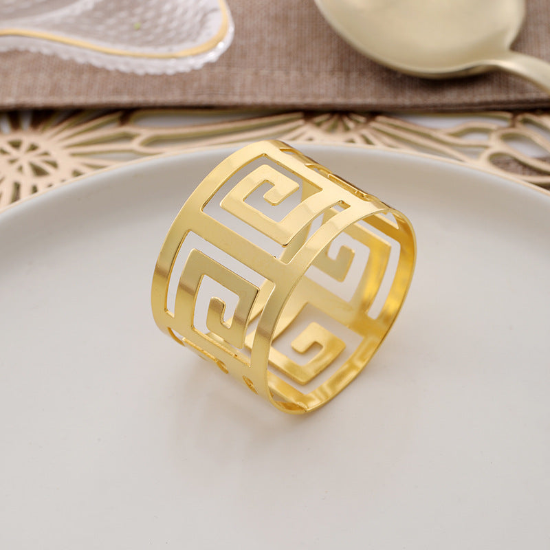 10-Piece High-End Jacquard Napkin Cloth and Rings Home Restaurant Banquet Napkin Cloth 48 * 48cm