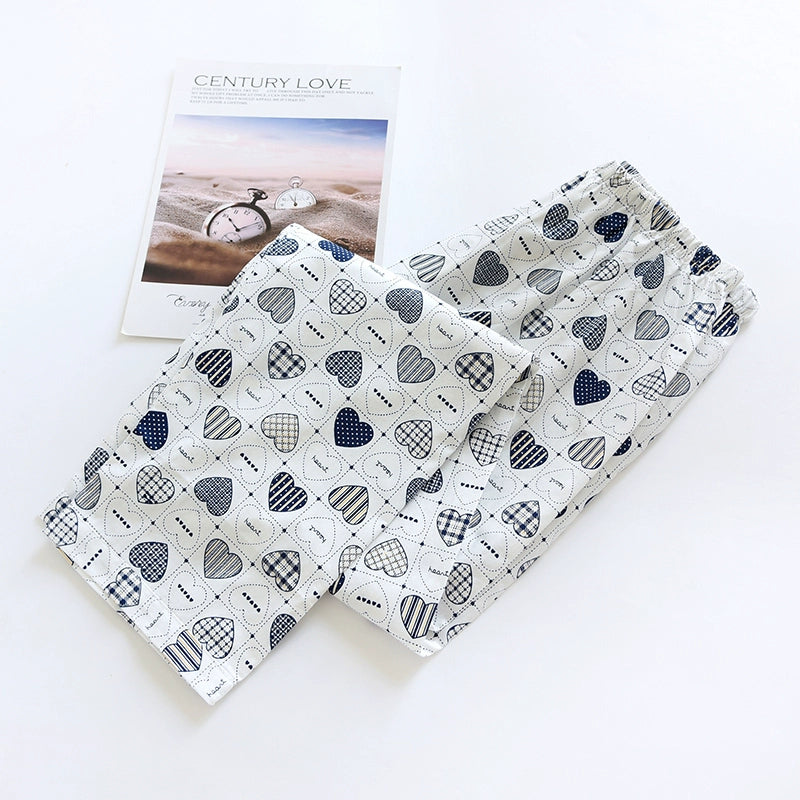Men Pure Cotton Spring and Summer Pajama Pants