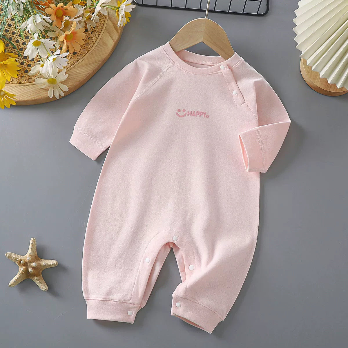 Newborn Baby Spring Autumn Pure Cotton Long Sleeves Jumpsuit Romper