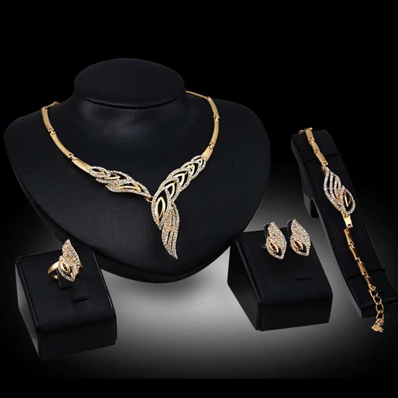 Fashion Inlaid Jewel Rhinestone Clavicle Chain Women's Banquet Earrings