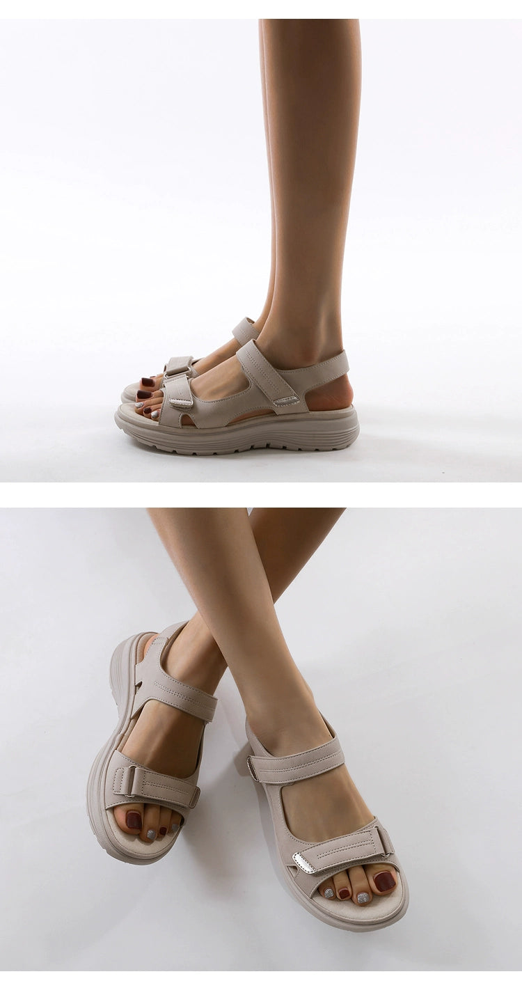 One-Strap Comfortable Sports Velcro Mid-Heel Lightweight Sandals