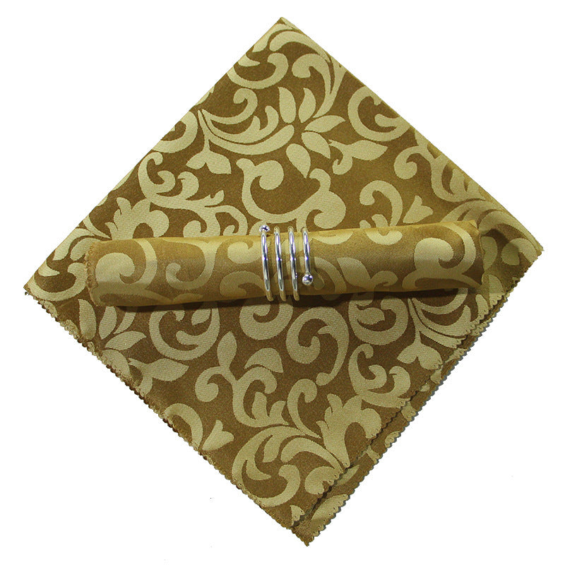 10-Piece High-End Jacquard Napkin Cloth and Rings Home Restaurant Banquet Napkin Cloth 48 * 48cm