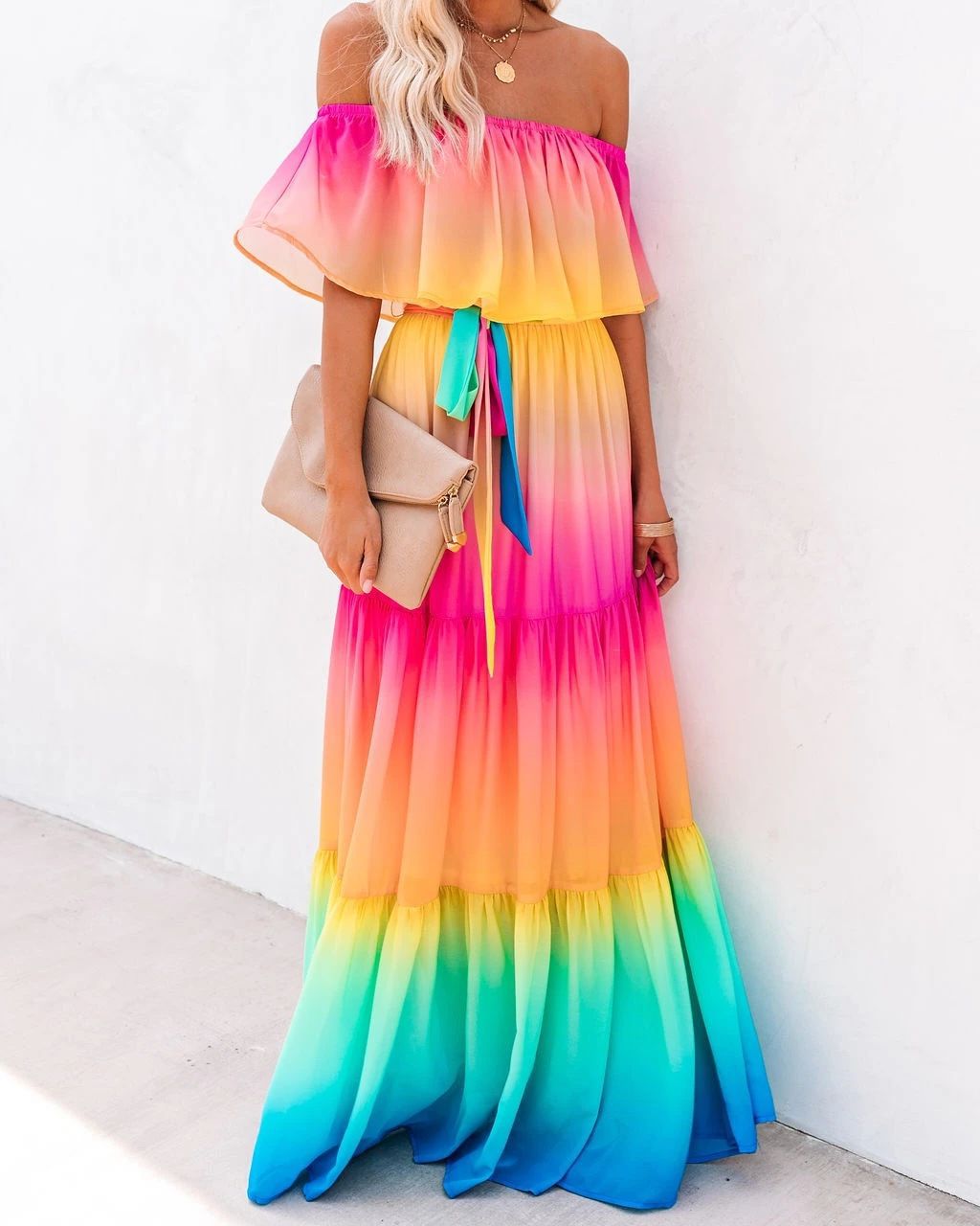 Women Summer Sexy Tie-Dye Stitching Print Dress
