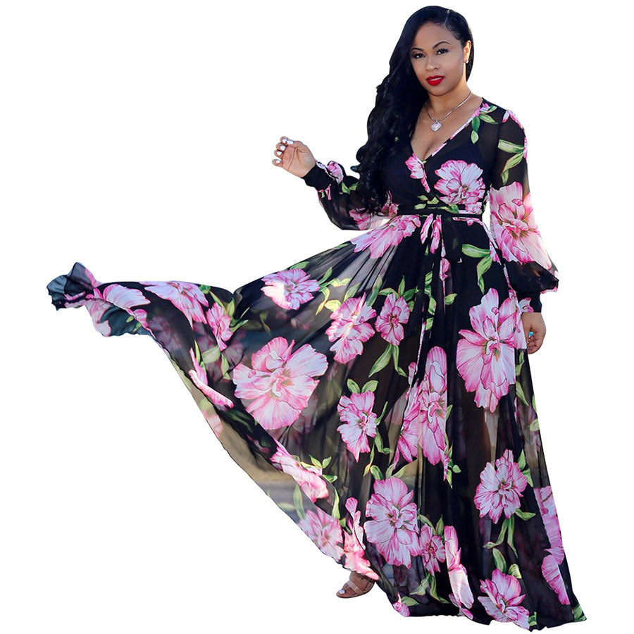 Printed Fashion Floral Beach Dress Fashion Print Fashion Floral Beach Dress