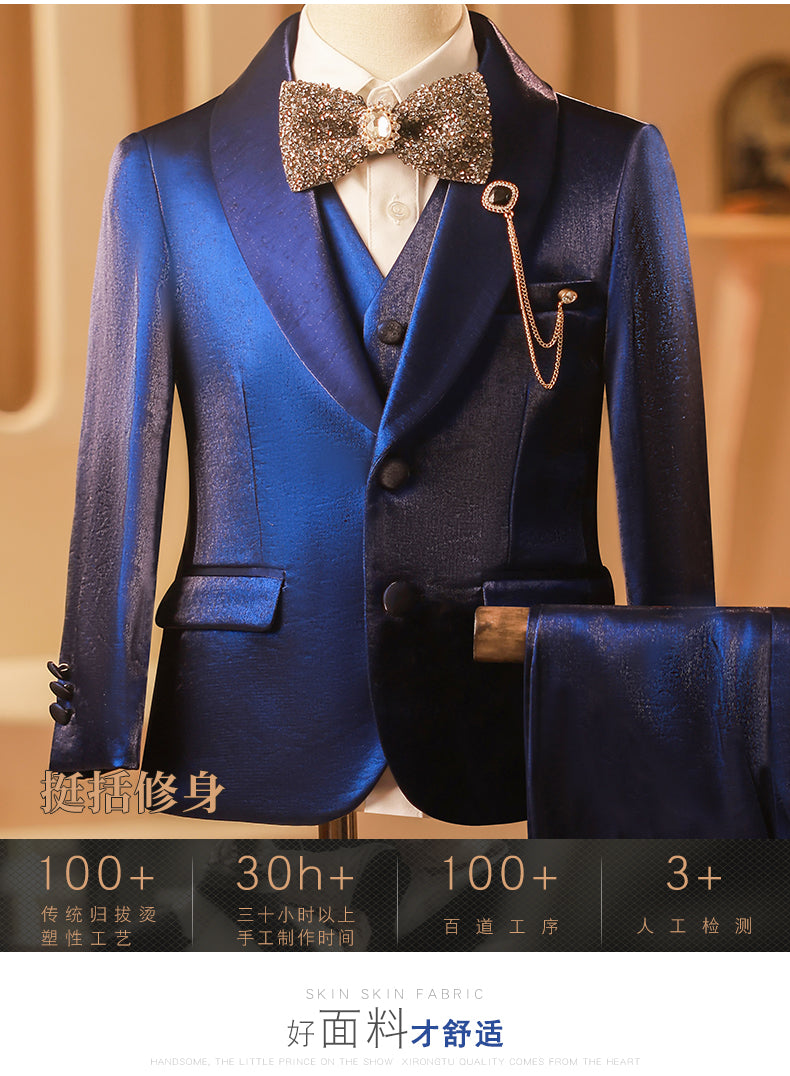 Elegant British Catwalk Boy's Spring Suit Two Pieces Handsome