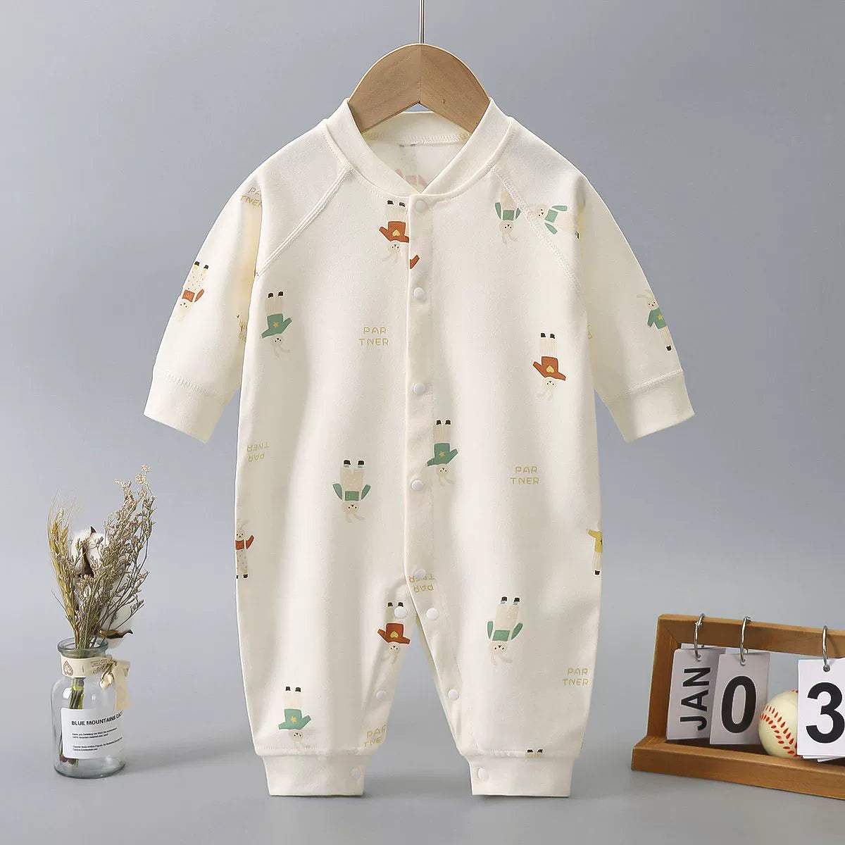 Newborn Baby Spring Autumn Pure Cotton Long Sleeves Jumpsuit Romper
