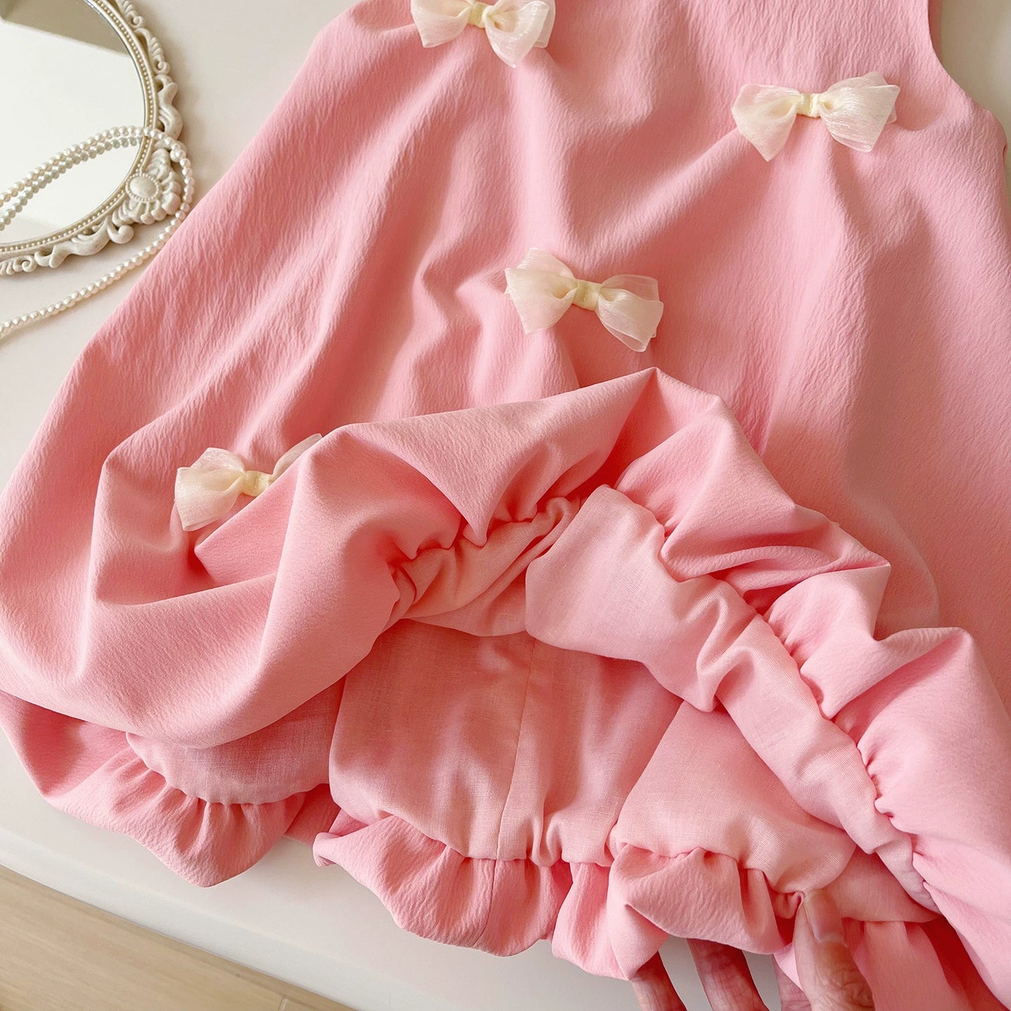 Summer K-style Sleeveless Vest Dress Baby Bows