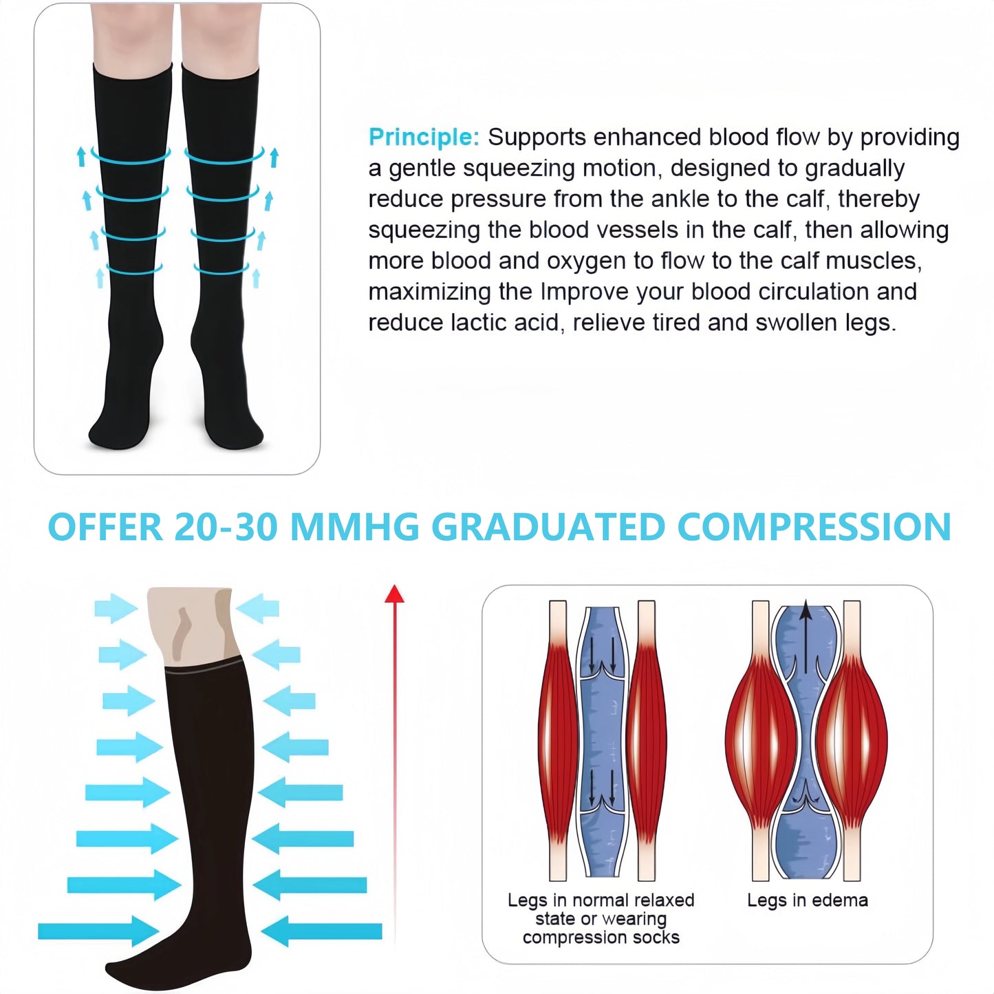 German Hosiery Long-Distance Travel Flight Compression Socks Stretch Anti-Leg Swelling