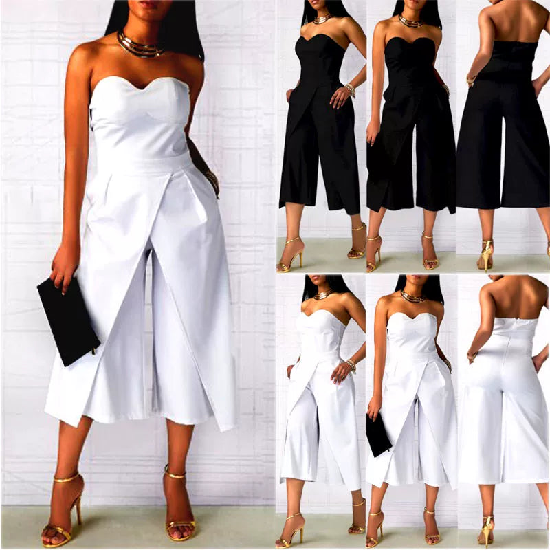 Ladies Fashion Loose Long Sleeveless Jumpsuit