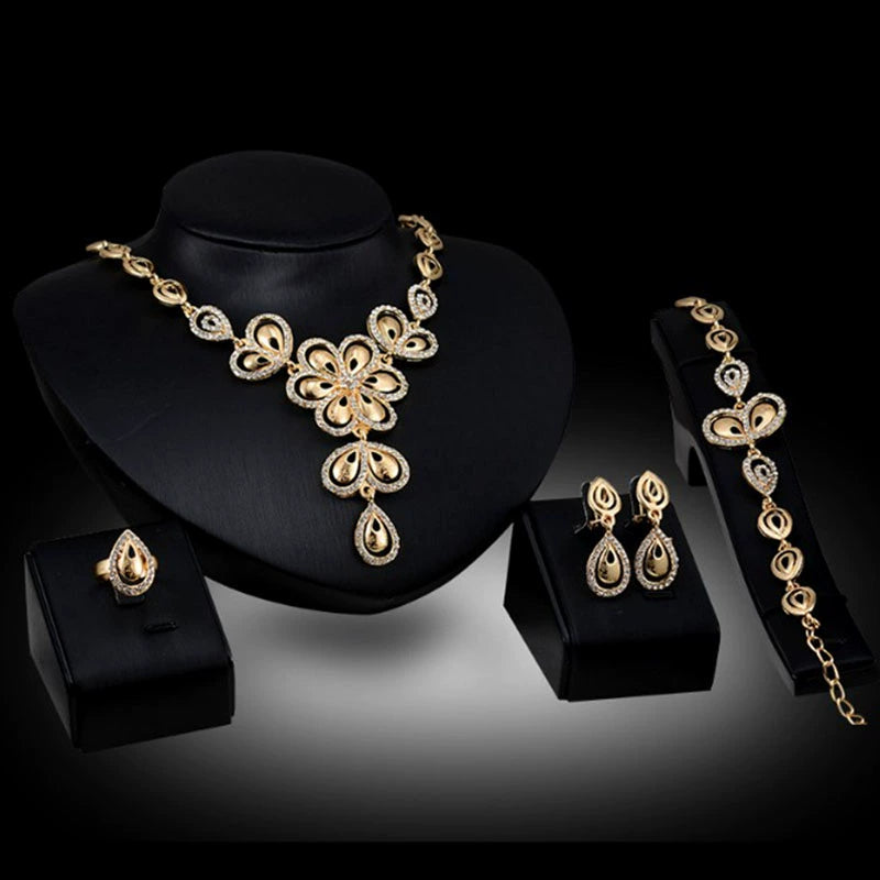 Fashion Inlaid Jewel Rhinestone Clavicle Chain Women's Banquet Earrings