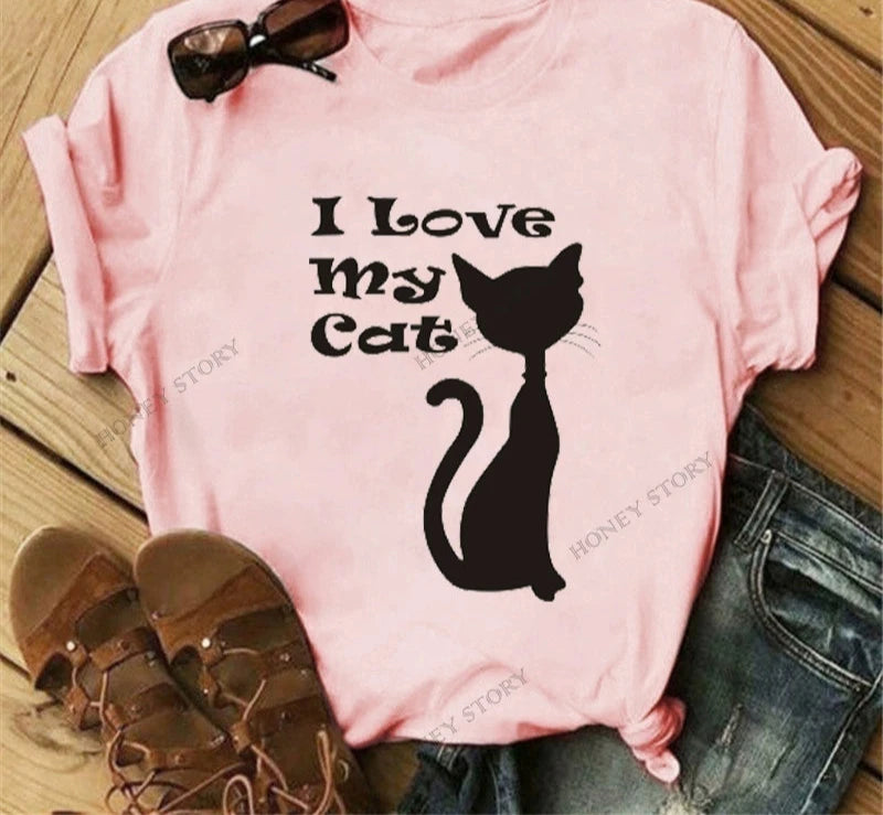 T-Shirts Short Sleeves Round Neck Cartoon Printing Comfortable