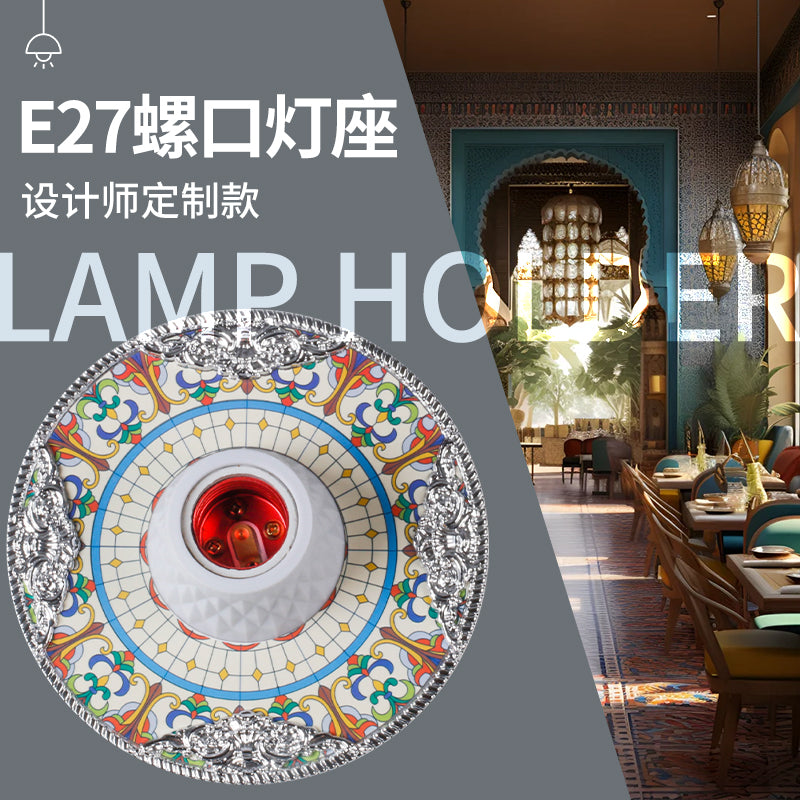 Led Palace Style European Enamel Screw Lamp Holder