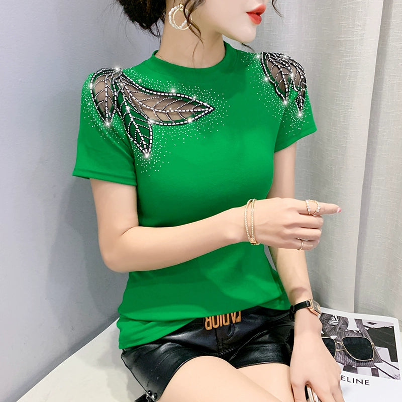 European Station Spring/Summer New Round Neck Slim Short Sleeve