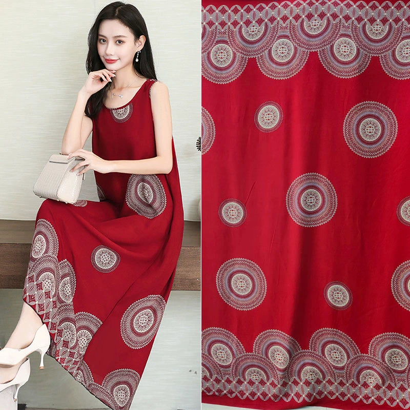 Silk Synthetic Cotton Rayon Cloth Mulberry Summer Loungewear Pajamas Dress